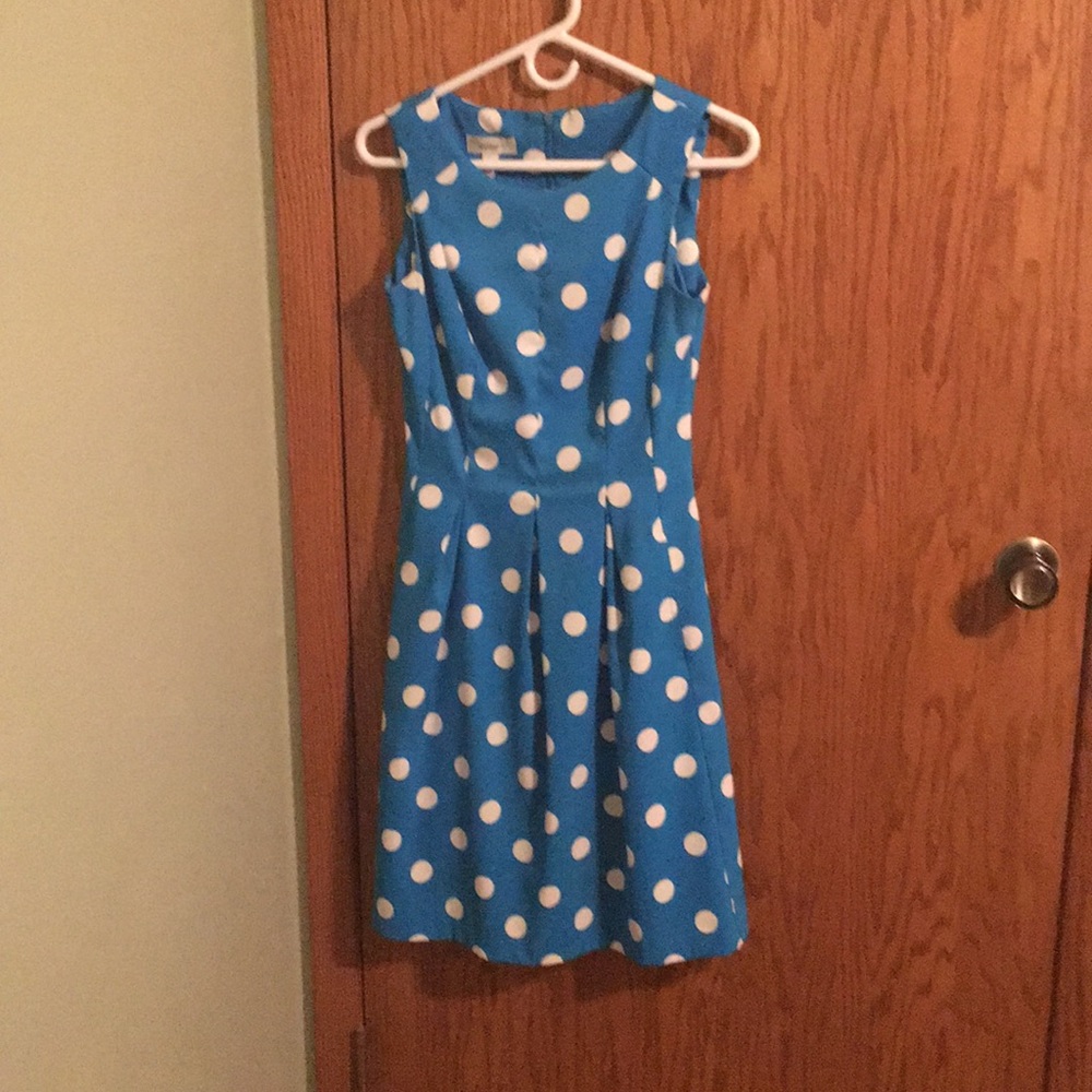Dress Barn Blue Polka Dot Dress